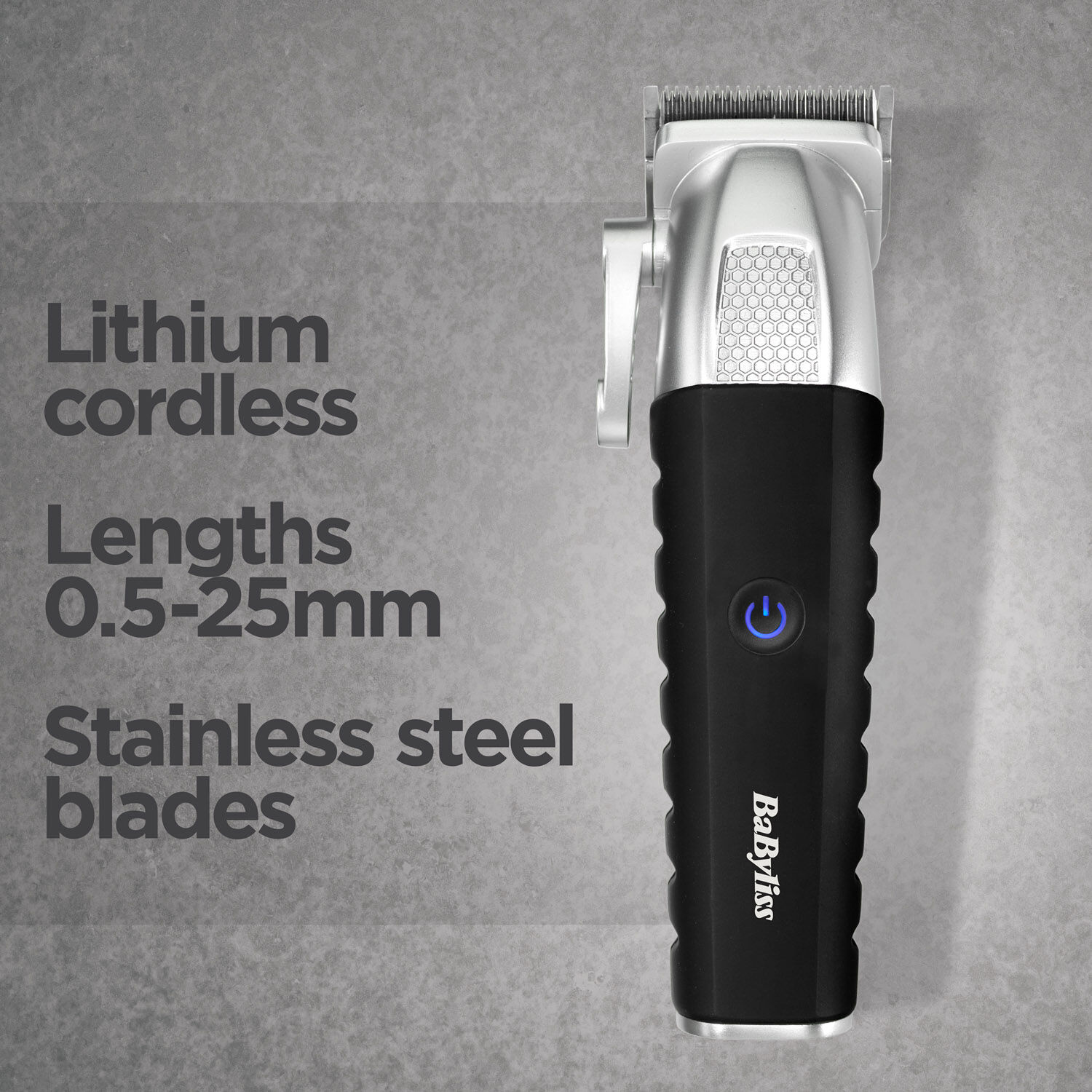 Lithium cordlessm, Lengths 0.5-25mm, Stainless steel blades